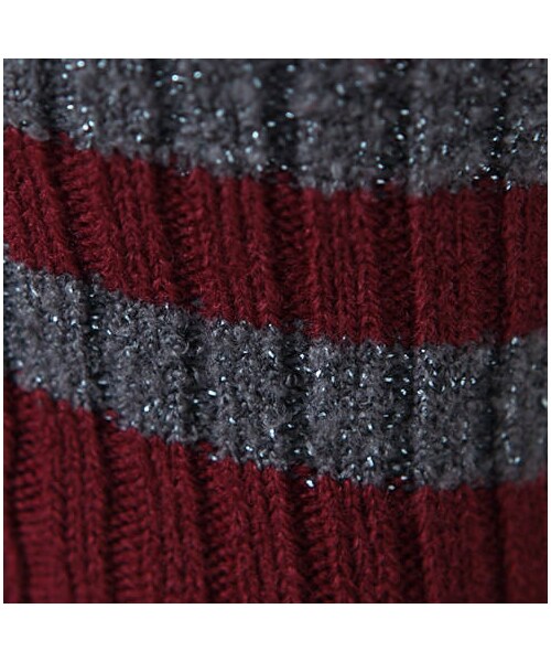 靴下屋（クツシタヤ）の「モコモコラメ2本ラインショートソックス（ソックス・靴下・レディース・オフホワイト/クロ/グレーモク/チャコールモク/エンジ/ダークグリーン/ネイビー・22.0～24.0cm）」の15枚目の写真