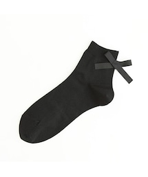 靴下屋 | リボン付きリブショートソックス(レッグウェア)