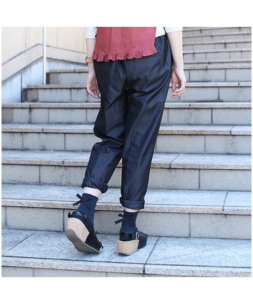 靴下屋（クツシタヤ）の「リボン付きリブショートソックス（ソックス・靴下・レディース・オフホワイト/クロ/チャコールモク/ダークレッド/ターコイズブルー/ブルーブラック・22.0～24.0cm）」の15枚目の写真