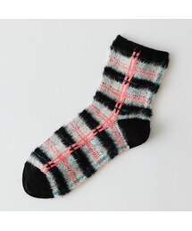 靴下屋 | ふわふわチェック柄ショートソックス(レッグウェア)