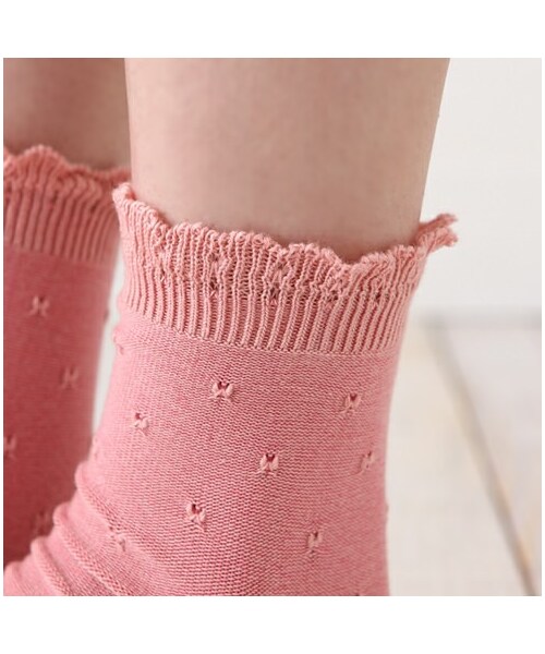 靴下屋（クツシタヤ）の「足袋タックフリルソックス（ソックス・靴下・レディース・キナリ/クロ/グレーモク/ベージュモク/ダルピンク/インディゴブルー・22.0～24.0cm）」の11枚目の写真