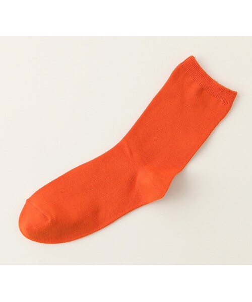靴下屋（クツシタヤ）の「コットンブレンド無地ソックス（ソックス・靴下・レディース・オフホワイト/サラシ/クロ/ニュアンスグレー/ウスグレーモク/ミディアムグレーモク/チャコールモク/キャメル/コゲチャ/ベージュモク/ローズピンク/エンジ/ダークオレンジ/カラシ/ダークグリーン/カーキ/ターコイズ/コン/ネイビー/インディゴブルー/ダークブルー/アイリスブルー/ダークパープル・22.0～24.0cm）」の12枚目の写真