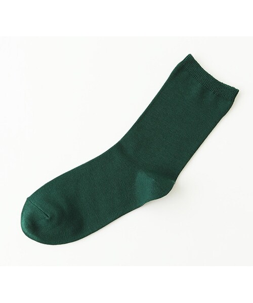 靴下屋（クツシタヤ）の「コットンブレンド無地ソックス（ソックス・靴下・レディース・オフホワイト/サラシ/クロ/ニュアンスグレー/ウスグレーモク/ミディアムグレーモク/チャコールモク/キャメル/コゲチャ/ベージュモク/ローズピンク/エンジ/ダークオレンジ/カラシ/ダークグリーン/カーキ/ターコイズ/コン/ネイビー/インディゴブルー/ダークブルー/アイリスブルー/ダークパープル・22.0～24.0cm）」の6枚目の写真