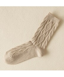 靴下屋 | 毛混ダイヤケーブルソックス(レッグウェア)