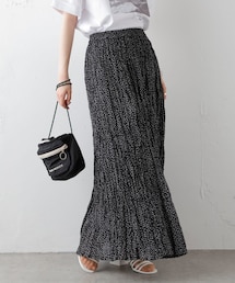 PUAL CE CIN | 小花プリントクリンクルスカート(スカート)