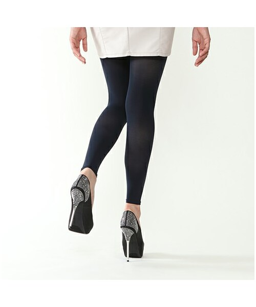 靴下屋（クツシタヤ）の「NEW 60デニール10分丈レギンス（レギンス・スパッツ・レディース・シルバーグレー/グレー/クロ/ニュアンスグレー/チャコールグレー/グレージュ/コゲチャ/ベビーピンク/オールドピンク/コン/インクブルー/ラベンダー・M～L）」の16枚目の写真