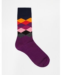 Happy Socks | Happy Socks Faded Diamond Socks - Purple(レッグウェア)