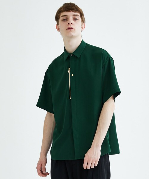 0000Lady'sの「STUDIOUS別注 SHORT SLEEVE ZIP SH(シャツ/ブラウス・メンズ・BLU/GRY/BLK/GRN・1/2)」の3枚目の写真