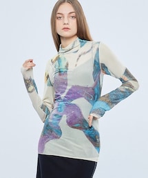 CYCLE（サイクル）の「【ポイント10%還元中】Kristina Tuzovaドローイングスキントップス CYCLESS22-15-TP（Tシャツ/カットソー）」