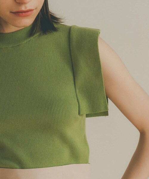 CLANE（クラネ）の「【ポイント10%還元中】スクエアスリーブニットトップス 12106-2192（ニット/セーター・レディース・NAT/IVR/BLK/GRN・1/2）」の3枚目の写真