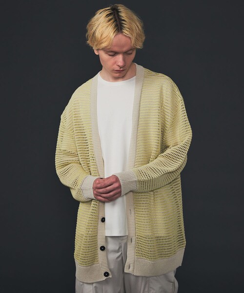 A + TOKYO（エープラストウキョウ）の「和紙メッシュカーディガン