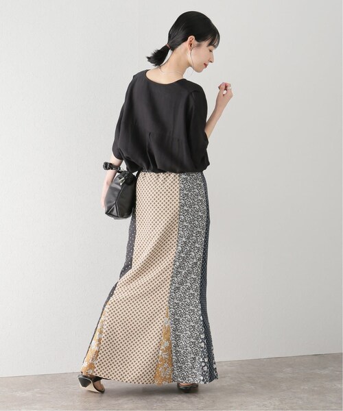 Bonum（ボナム）の「パッチワークマーメイドスカート（スカート・ブラック/(001)/フリー/在庫あり）」の4枚目の写真