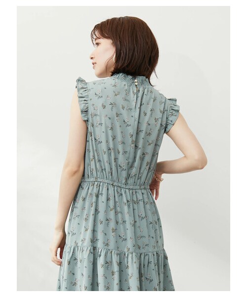 Green Parks(グリーンパークス)の「・ELENCARE DUE フラワーティアードワンピ(ワンピース/ドレス・アイボリー/ブラック/イエロー/ミント・F)」の5枚目の写真