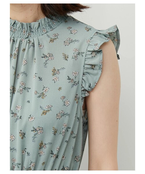 Green Parks(グリーンパークス)の「・ELENCARE DUE フラワーティアードワンピ(ワンピース/ドレス・アイボリー/ブラック/イエロー/ミント・F)」の8枚目の写真