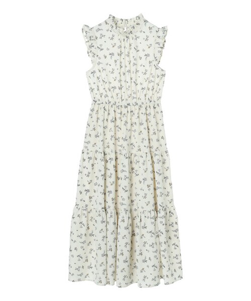 Green Parks(グリーンパークス)の「・ELENCARE DUE フラワーティアードワンピ(ワンピース/ドレス・アイボリー/ブラック/イエロー/ミント・F)」の10枚目の写真