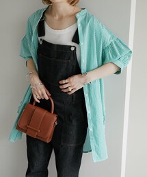 DISCOAT | バンドカラー袖ボリュームストライプシャツ《WEB限定カラーあり》(シャツ/ブラウス)