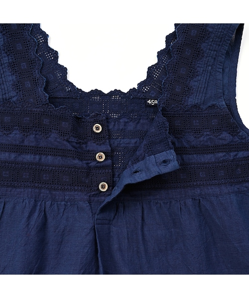 45R（フォーティファイブアール）の「藍インドカディdeカットワーク