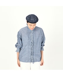 Aです！45R45rpm 藍ダンガリーインドカディのカットワークシャツ 45R（フォーティファイブアール）の「藍ダンガリーインドカディ