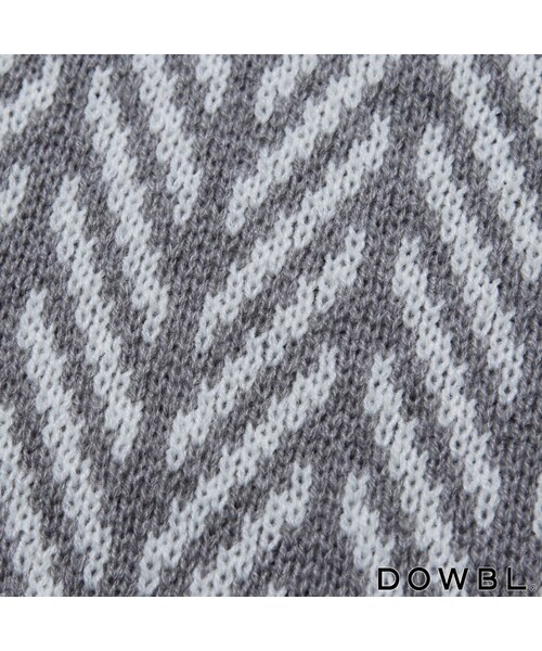 DOWBL(ダブル)の「ヘリンボーンニットマフラー(財布/小物・メンズ・ライトグレー/ダークグレー・F)」の7枚目の写真