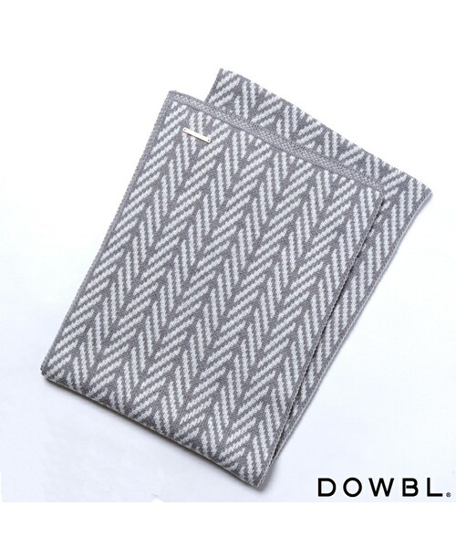 DOWBL(ダブル)の「ヘリンボーンニットマフラー(財布/小物・メンズ・ライトグレー/ダークグレー・F)」の3枚目の写真