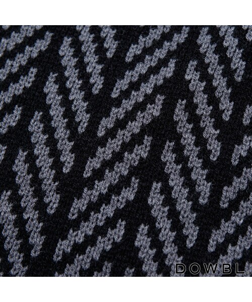 DOWBL(ダブル)の「ヘリンボーンニットマフラー(財布/小物・メンズ・ライトグレー/ダークグレー・F)」の6枚目の写真