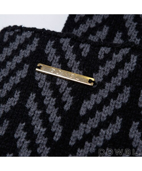 DOWBL(ダブル)の「ヘリンボーンニットマフラー(財布/小物・メンズ・ライトグレー/ダークグレー・F)」の4枚目の写真