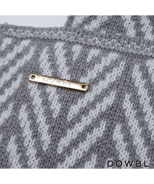 DOWBL(ダブル)の「ヘリンボーンニットマフラー(財布/小物・メンズ・ライトグレー/ダークグレー・F)」の5枚目の写真