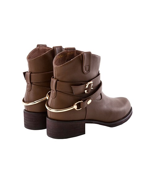 gracegift(グレースギフト)の「2ways雙釦環短靴(シューズ・レディース・棕/咖/黑・35/36/37/38/39/40/41)」の4枚目の写真