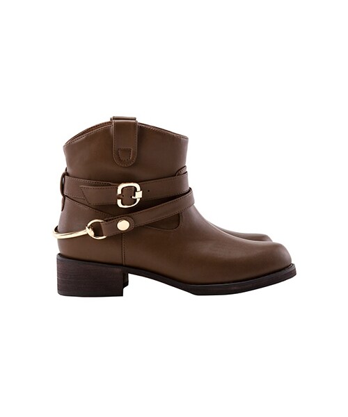 gracegift(グレースギフト)の「2ways雙釦環短靴(シューズ・レディース・棕/咖/黑・35/36/37/38/39/40/41)」の2枚目の写真