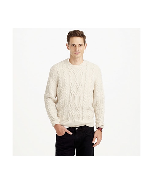 J.CREW(ジェイクルー)の「Wallace & Barnes Shetland wool fisherman sweater(ニット/セーター・メンズ・navy/ivory・X-SMALL/X-LARGE/LARGE/SMALL/MEDIUM)」の1枚目の写真