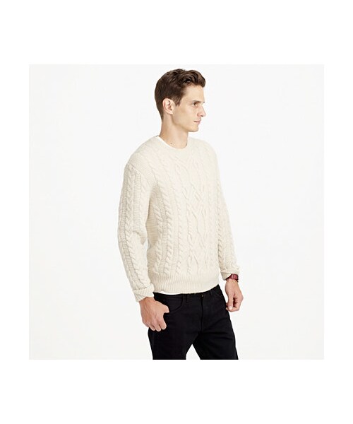 J.CREW(ジェイクルー)の「Wallace & Barnes Shetland wool fisherman sweater(ニット/セーター・メンズ・navy/ivory・X-SMALL/X-LARGE/LARGE/SMALL/MEDIUM)」の3枚目の写真