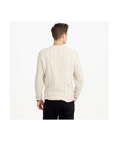 J.CREW(ジェイクルー)の「Wallace & Barnes Shetland wool fisherman sweater(ニット/セーター・メンズ・navy/ivory・X-SMALL/X-LARGE/LARGE/SMALL/MEDIUM)」の2枚目の写真