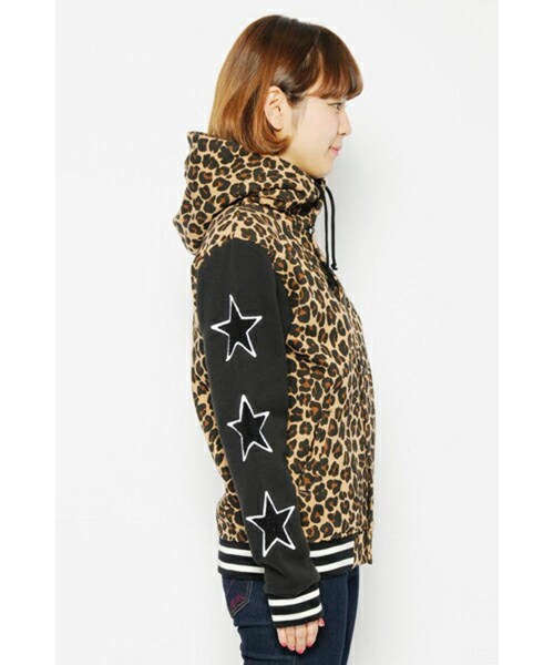 X-girl（エックスガール）の「stars sweat jacket（その他・レディース・brown multi・L）」の2枚目の写真
