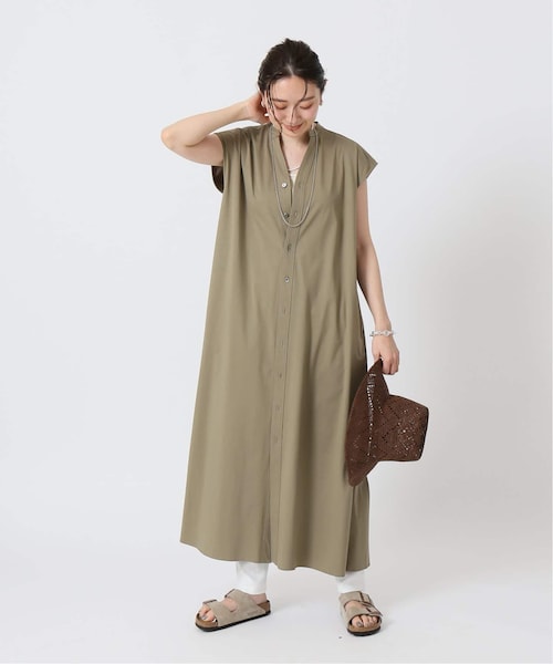 IENA フレンチスリーブシャツワンピース 36 ネイビー レディース春夏 IENA ワンピース シャツワンピース フレンチスリーブシャツ
