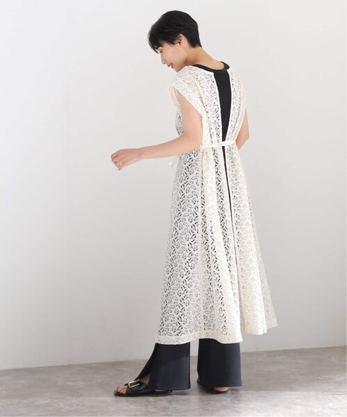美品/24ss◆VERMEIL par iena【コードラッセルレースジレ】 VERMEIL par iena（ヴェルメイユパーイエナ）の「リーフラッセルレース