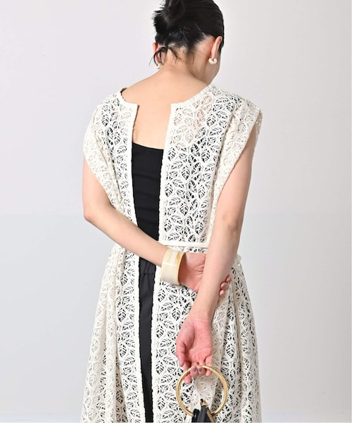 美品/24ss◆VERMEIL par iena【コードラッセルレースジレ】 VERMEIL par iena（ヴェルメイユパーイエナ）の「リーフラッセルレース