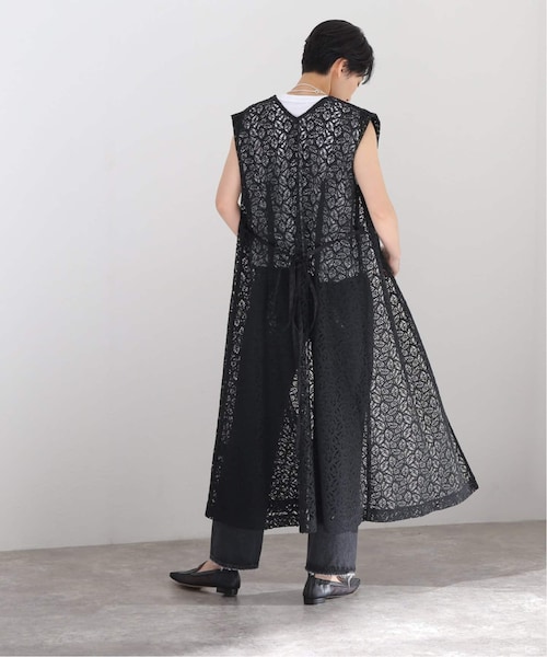 美品/24ss◆VERMEIL par iena【コードラッセルレースジレ】 VERMEIL par iena（ヴェルメイユパーイエナ）の「リーフラッセルレース