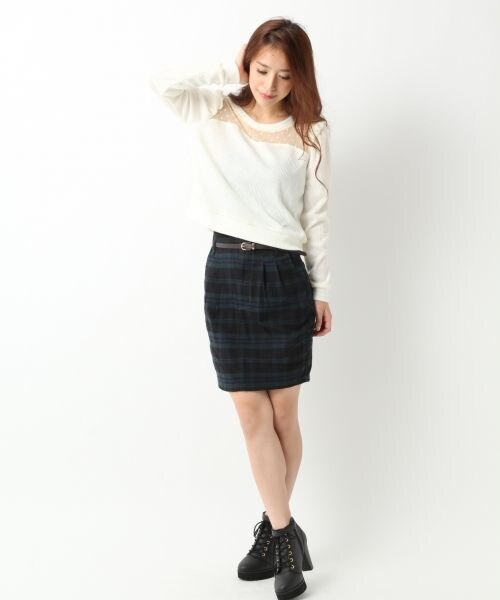 Heather（ヘザー）の「チェックコクーンスカート（スカート・レディース・レッド系/イエロー系/ブラックウォッチ・Ｓ/Ｍ）」の10枚目の写真