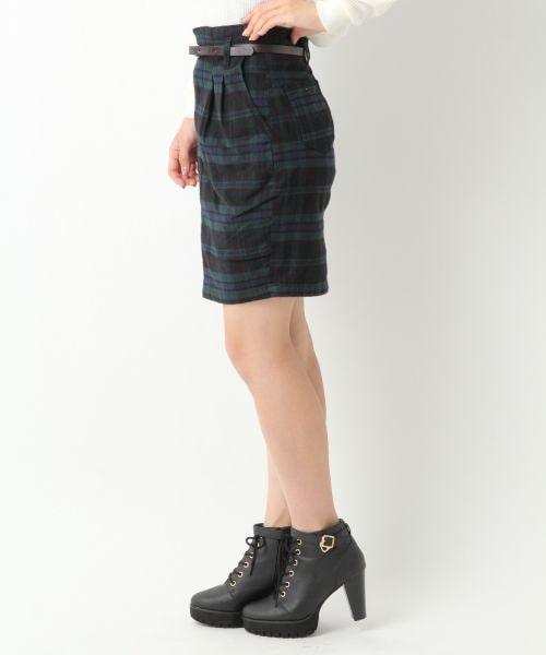 Heather（ヘザー）の「チェックコクーンスカート（スカート・レディース・レッド系/イエロー系/ブラックウォッチ・Ｓ/Ｍ）」の4枚目の写真