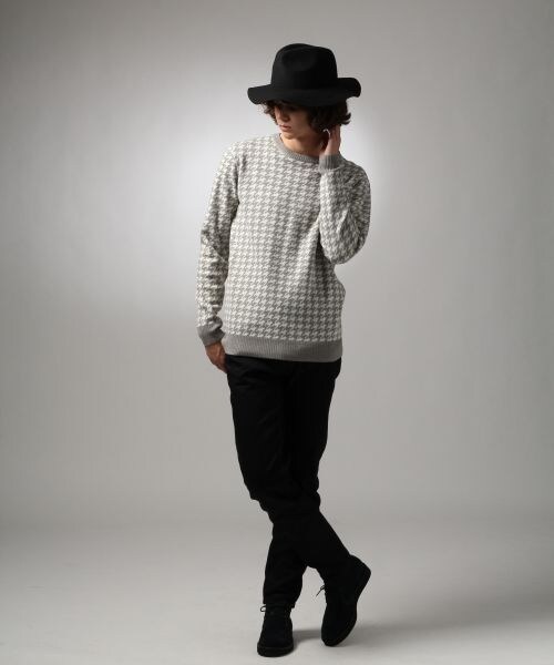 HARE(ハレ)の「ハウンドトゥースニットプルオーバー(トップス・メンズ・ブラック/グレー/ネイビー・S/M/L)」の6枚目の写真