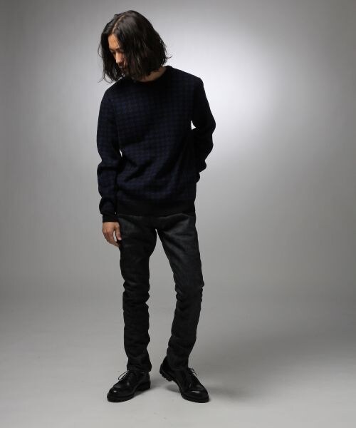 HARE(ハレ)の「ハウンドトゥースニットプルオーバー(トップス・メンズ・ブラック/グレー/ネイビー・S/M/L)」の8枚目の写真