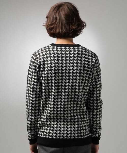 HARE(ハレ)の「ハウンドトゥースニットプルオーバー(トップス・メンズ・ブラック/グレー/ネイビー・S/M/L)」の5枚目の写真