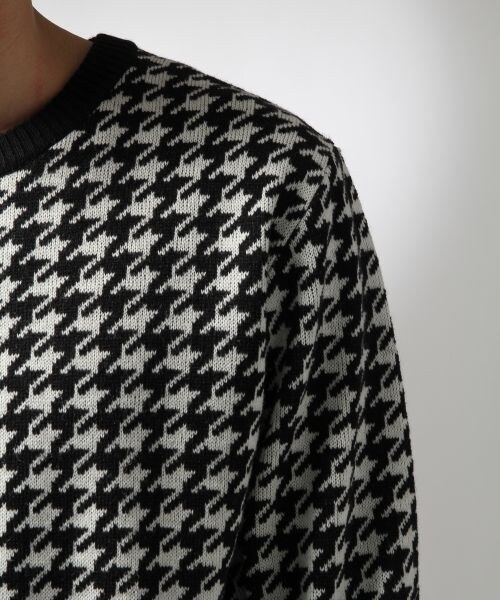 HARE(ハレ)の「ハウンドトゥースニットプルオーバー(トップス・メンズ・ブラック/グレー/ネイビー・S/M/L)」の10枚目の写真
