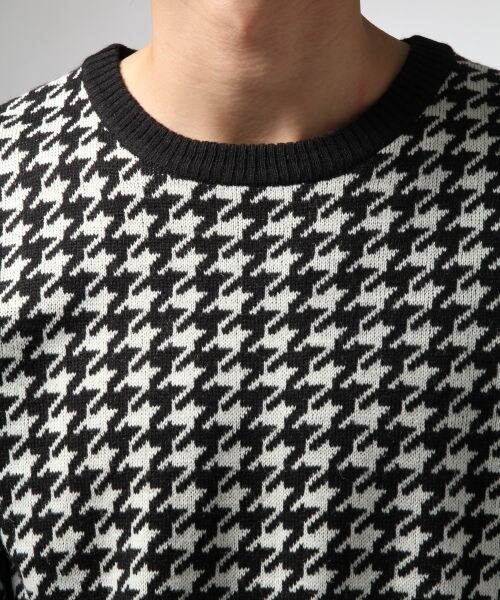 HARE(ハレ)の「ハウンドトゥースニットプルオーバー(トップス・メンズ・ブラック/グレー/ネイビー・S/M/L)」の9枚目の写真