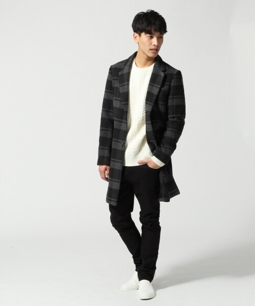 RAGEBLUE（レイジブルー）の「ガラウールチェスターコート（ジャケット/アウター・メンズ・グレーチェック/ブラウンチェック・Ｍ/Ｌ）」の17枚目の写真