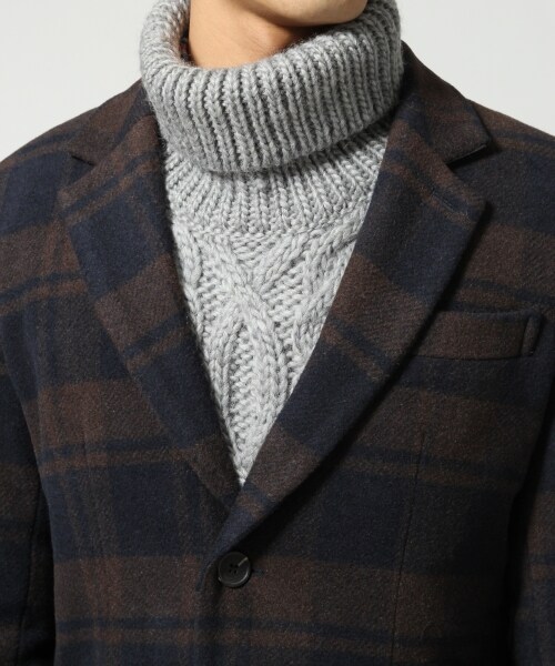 RAGEBLUE（レイジブルー）の「ガラウールチェスターコート（ジャケット/アウター・メンズ・グレーチェック/ブラウンチェック・Ｍ/Ｌ）」の6枚目の写真