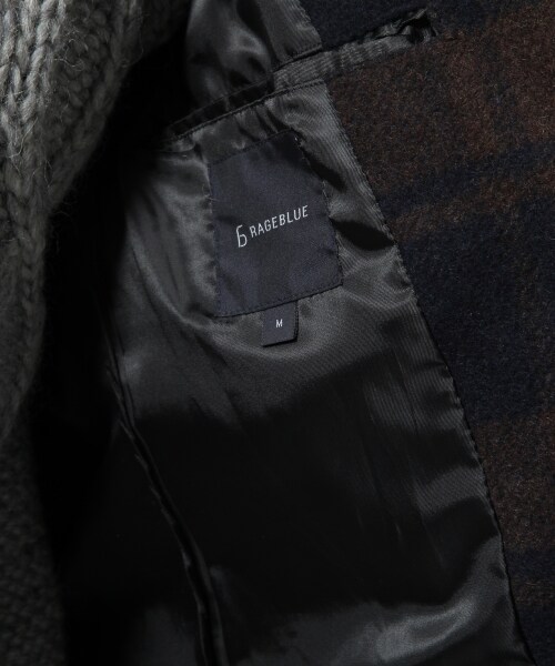 RAGEBLUE（レイジブルー）の「ガラウールチェスターコート（ジャケット/アウター・メンズ・グレーチェック/ブラウンチェック・Ｍ/Ｌ）」の13枚目の写真