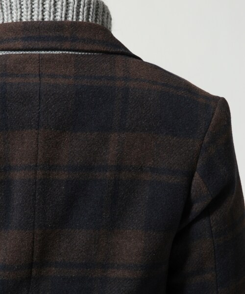 RAGEBLUE（レイジブルー）の「ガラウールチェスターコート（ジャケット/アウター・メンズ・グレーチェック/ブラウンチェック・Ｍ/Ｌ）」の11枚目の写真