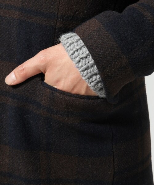 RAGEBLUE（レイジブルー）の「ガラウールチェスターコート（ジャケット/アウター・メンズ・グレーチェック/ブラウンチェック・Ｍ/Ｌ）」の9枚目の写真