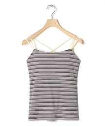 w closet（ダブルクローゼット）の「★先行予約★マルチボーダーカップ付きキャミソール【6月上旬入荷】（アンダーウェア・レディース）」